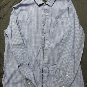 Claiborne Men's Blue Plaid Long-Sleeve Button-Down Shirt